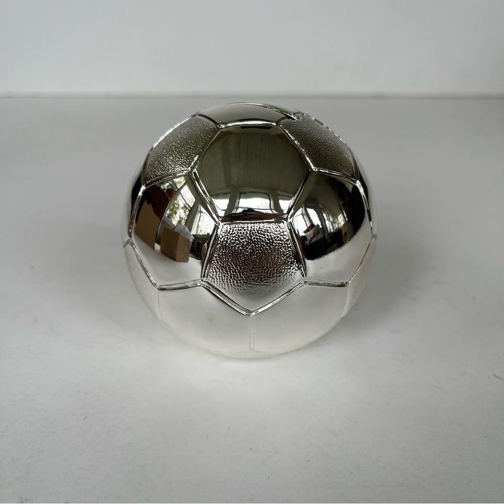 Reed & Barton Silver Plated Soccer Ball Bank - Collectible Sports Memorabilia